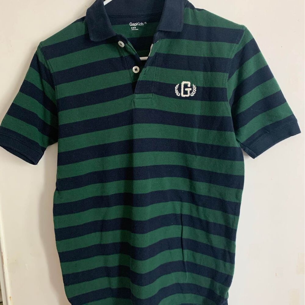 Boys Gap Polo Shirt Striped Short Sleeve Size XL